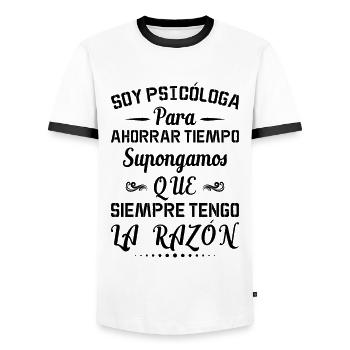 Je Suis Psychologue - T-shirt contrasté Homme - blanc/noir - Devant - AI Model Female 172 light (172cm) & AI Model Male 178 dark (178cm)