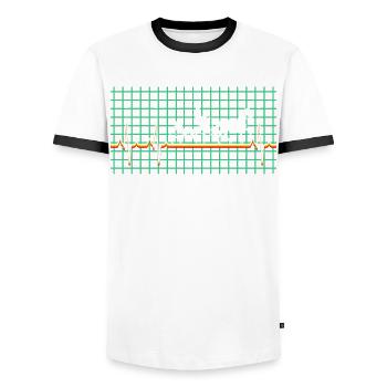 Kutscher Kutsche Pferdekutsche Fuhrmann - Männer Kontrast-T-Shirt - Weiß/Schwarz - Vorne - AI Model Female 172 light (172cm) & AI Model Male 178 dark (178cm)