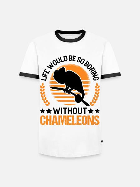 Chameleon Gift Chameleon - Men's Ringer Shirt - white/black