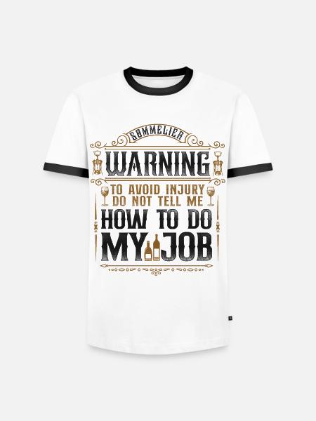 Sommelier Wine Drinking Tasting - Men's Ringer Shirt - white/black