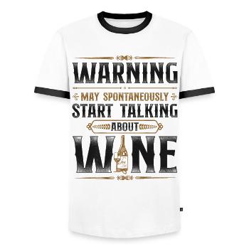 Sommelier Wine Drinking Tasting - Männer Kontrast-T-Shirt - Weiß/Schwarz - Vorne - AI Model Female 172 light (172cm) & AI Model Male 178 dark (178cm)