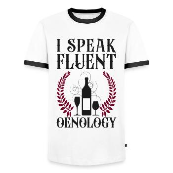Sommelier Dégustation de vins i - T-shirt contrasté Homme - blanc/noir - Devant - AI Model Female 172 light (172cm) & AI Model Male 178 dark (178cm)