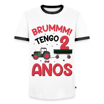 Brummm J'ai 2 ans - T-shirt contrasté Homme - blanc/noir - Devant - AI Model Female 172 light (172cm) & AI Model Male 178 dark (178cm)