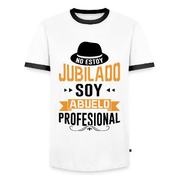 Papi Retraité Je Suis Un Grand-père Professionnel - T-shirt contrasté Homme - blanc/noir - Devant - AI Model Female 172 light (172cm) & AI Model Male 178 dark (178cm)