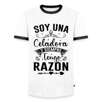 Je Suis Un Directeur Et J'ai Toujours Raison - T-shirt contrasté Homme - blanc/noir - Devant - AI Model Female 172 light (172cm) & AI Model Male 178 dark (178cm)