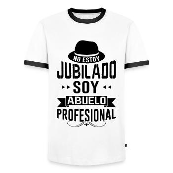 Papi Retraité Je Suis Un Grand-père Professionnel - T-shirt contrasté Homme - blanc/noir - Devant - AI Model Female 172 light (172cm) & AI Model Male 178 dark (178cm)