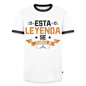 Cette Légende Prend Sa Retraite - T-shirt contrasté Homme - blanc/noir - Devant - AI Model Female 172 light (172cm) & AI Model Male 178 dark (178cm)