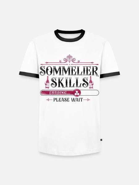Sommelier Wine Drinking Tasting - Männer Kontrast-T-Shirt - Weiß/Schwarz