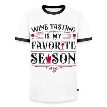Sommelier Wine Drinking Tasting - Männer Kontrast-T-Shirt - Weiß/Schwarz - Vorne - AI Model Female 172 light (172cm) & AI Model Male 178 dark (178cm)