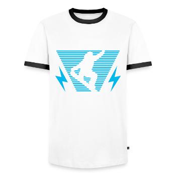 Snowboarder-vater Wie Ein Normaler Vater, Nur - Männer Kontrast-T-Shirt - Weiß/Schwarz - Vorne - AI Model Female 172 light (172cm) & AI Model Male 178 dark (178cm)