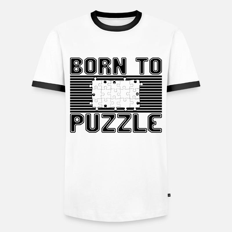 Puzzles - Men's Ringer Shirt - white/black
