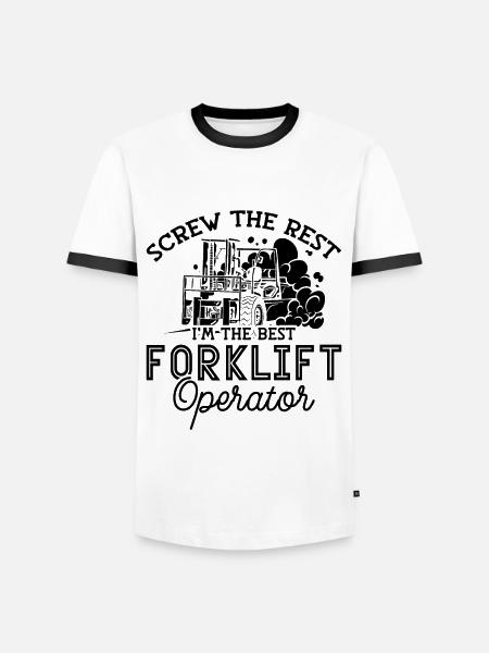 Staplerfahrer Stapler Gabelstapler Geschenkidee - Männer Kontrast-T-Shirt - Weiß/Schwarz