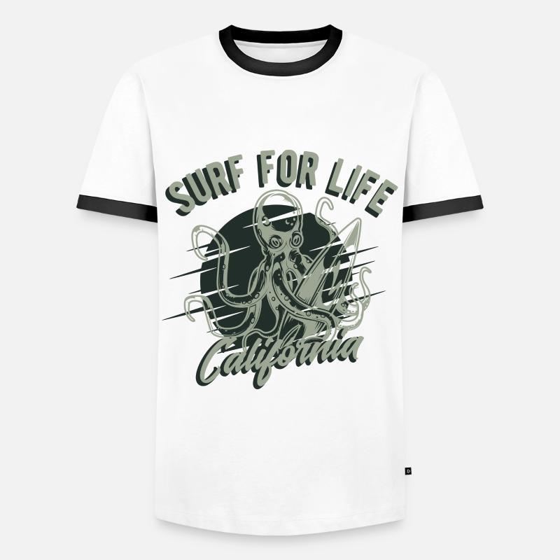 Surfing - Men's Ringer Shirt - white/black