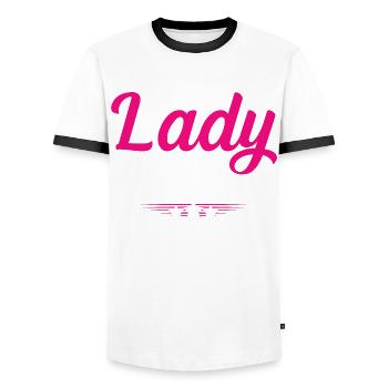 I'm No Lady I'm A Gerontological Social Worker - Männer Kontrast-T-Shirt - Weiß/Schwarz - Vorne - AI Model Female 172 light (172cm) & AI Model Male 178 dark (178cm)