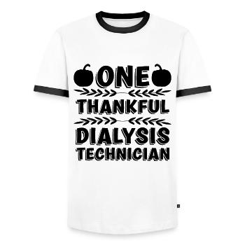 Nephrology Dialysis Dialysis Technician Gift Idea - Men's Ringer Shirt - white/black - Front - AI Model Female 172 light (172cm) & AI Model Male 178 dark (178cm)