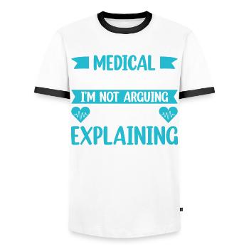Medical Social Worker Occupation Job Hospital - Men's Ringer Shirt - white/black - Front - AI Model Female 172 light (172cm) & AI Model Male 178 dark (178cm)
