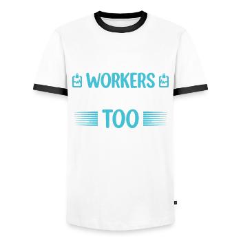 Medical Social Workers Have Feelings Too Job - Men's Ringer Shirt - white/black - Front - AI Model Female 172 light (172cm) & AI Model Male 178 dark (178cm)
