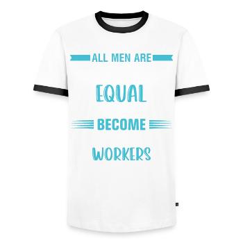 Travailleur social médical Emploi Hôpital - T-shirt contrasté Homme - blanc/noir - Devant - AI Model Female 172 light (172cm) & AI Model Male 178 dark (178cm)