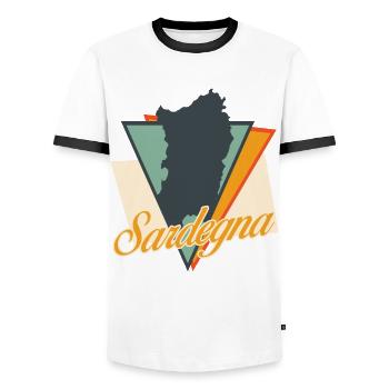 Sardaigne Sardaigne Sardaigne - T-shirt contrasté Homme - blanc/noir - Devant - AI Model Female 172 light (172cm) & AI Model Male 178 dark (178cm)