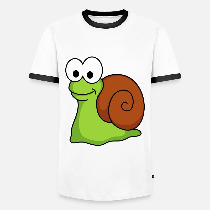 Schnecke Comic Tier - Männer Kontrast-T-Shirt - Weiß/Schwarz