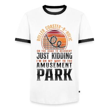 Montagnes russes Vintage Retro - T-shirt contrasté Homme - blanc/noir - Devant - AI Model Female 172 light (172cm) & AI Model Male 178 dark (178cm)