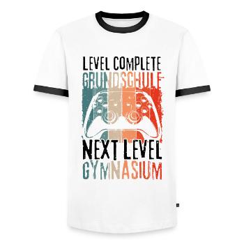 Level Complete Grundschule Einschulung Gymnasium - Männer Kontrast-T-Shirt - Weiß/Schwarz - Vorne - AI Model Female 172 light (172cm) & AI Model Male 178 dark (178cm)