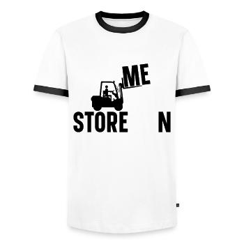 Conducteur de chariot élévateur Chariot élévateur à fourche Idée cadeau - T-shirt contrasté Homme - blanc/noir - Devant - AI Model Female 172 light (172cm) & AI Model Male 178 dark (178cm)