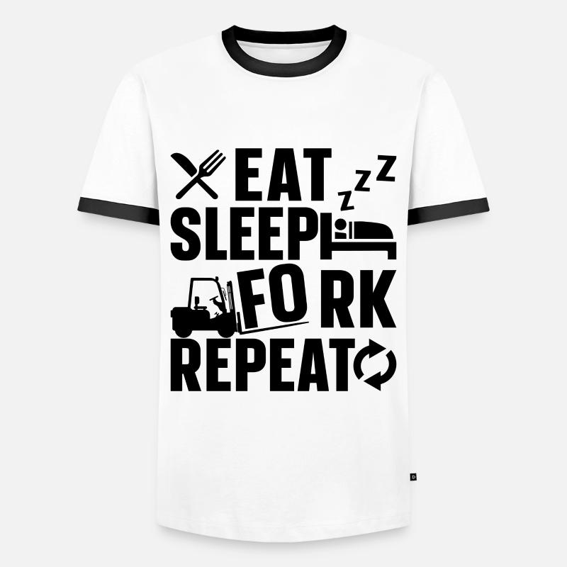 Staplerfahrer Coole Gabelstapler Geschenkidee - Männer Kontrast-T-Shirt - Weiß/Schwarz