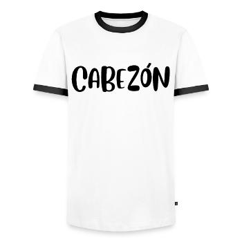 Head - Men's Ringer Shirt - white/black - Front - AI Model Female 172 light (172cm) & AI Model Male 178 dark (178cm)