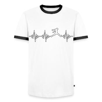 Parkour Heartbeat - Men's Ringer Shirt - white/black - Front - AI Model Female 172 light (172cm) & AI Model Male 178 dark (178cm)