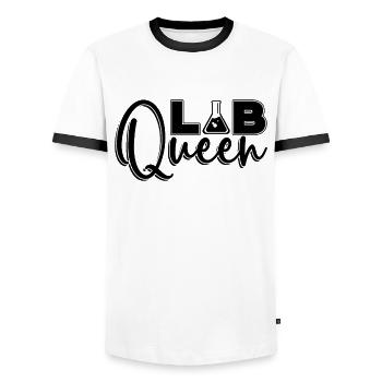 Labortechniker Lab Queen Wissenschaft Geschenkidee - Männer Kontrast-T-Shirt - Weiß/Schwarz - Vorne - AI Model Female 172 light (172cm) & AI Model Male 178 dark (178cm)