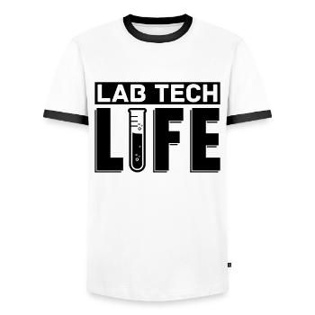 Technicien de laboratoire Lab Tech Idée cadeau de vie - T-shirt contrasté Homme - blanc/noir - Devant - AI Model Female 172 light (172cm) & AI Model Male 178 dark (178cm)