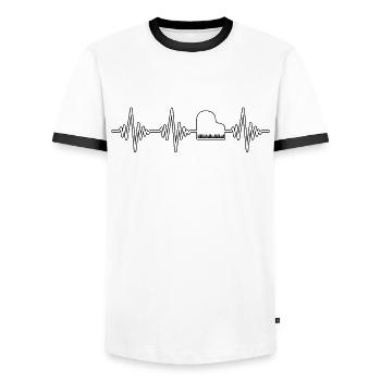 Piano Piano Heartbeat - Men's Ringer Shirt - white/black - Front - AI Model Female 172 light (172cm) & AI Model Male 178 dark (178cm)