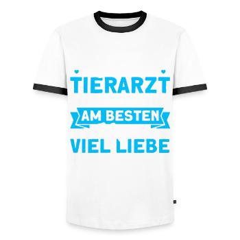 Tierrettung Veterinär Tiermedizin Tierarzthelferin - Männer Kontrast-T-Shirt - Weiß/Schwarz - Vorne - AI Model Female 172 light (172cm) & AI Model Male 178 dark (178cm)