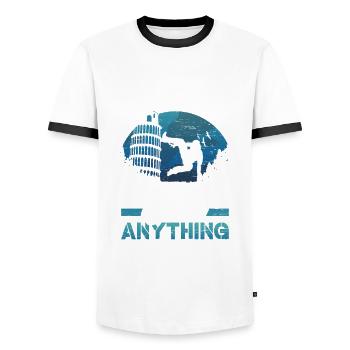 Run Jump Flip Freerunning Acrobatic Parkour - Men's Ringer Shirt - white/black - Front - AI Model Female 172 light (172cm) & AI Model Male 178 dark (178cm)