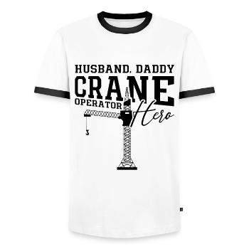 Grutier Grutier Ouvrier de la construction Idée cadeau construction - T-shirt contrasté Homme - blanc/noir - Devant - AI Model Female 172 light (172cm) & AI Model Male 178 dark (178cm)