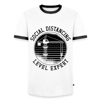 Travailleur de la construction Grue Opérateur Grutier Idée cadeau - T-shirt contrasté Homme - blanc/noir - Devant - AI Model Female 172 light (172cm) & AI Model Male 178 dark (178cm)