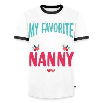 Meine Lieblings-cheerleaderin Nennt Mich Nanny For - Männer Kontrast-T-Shirt - Weiß/Schwarz - Vorne - AI Model Female 172 light (172cm) & AI Model Male 178 dark (178cm)