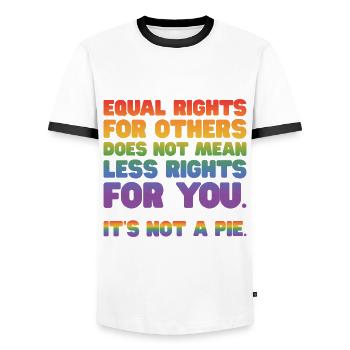 Equal Rights For Others Does Not Mean Less Rights - Männer Kontrast-T-Shirt - Weiß/Schwarz - Vorne - AI Model Female 172 light (172cm) & AI Model Male 178 dark (178cm)