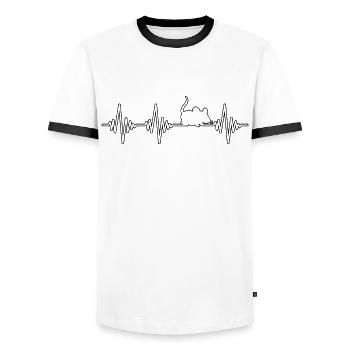 Battement de cœur de la souris - T-shirt contrasté Homme - blanc/noir - Devant - AI Model Female 172 light (172cm) & AI Model Male 178 dark (178cm)