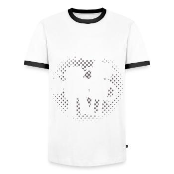 Robot Robotics Engineer Costume Robot - Men's Ringer Shirt - white/black - Front - AI Model Female 172 light (172cm) & AI Model Male 178 dark (178cm)