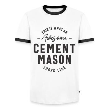 Lustig Awesome Cement Mason Job Beruf - Männer Kontrast-T-Shirt - Weiß/Schwarz - Vorne - AI Model Female 172 light (172cm) & AI Model Male 178 dark (178cm)