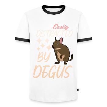 Degu Joke Degus - Men's Ringer Shirt - white/black - Front - AI Model Female 172 light (172cm) & AI Model Male 178 dark (178cm)