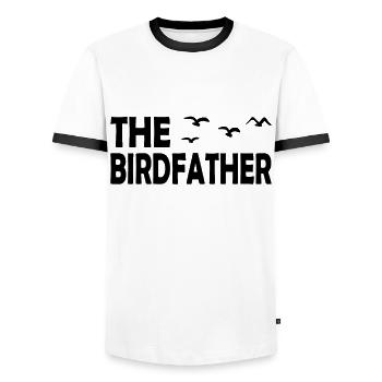 The Birdfather - Bird Nerd - Birdwatcher Gifts - Männer Kontrast-T-Shirt - Weiß/Schwarz - Vorne - AI Model Female 172 light (172cm) & AI Model Male 178 dark (178cm)