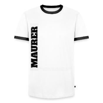 MAURER Hoch die Maurerkunst - Männer Kontrast-T-Shirt - Weiß/Schwarz - Vorne - AI Model Female 172 light (172cm) & AI Model Male 178 dark (178cm)