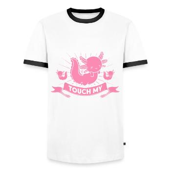 Axolotl Axolotl Propriétaire Axolotl Amphibian Gift - T-shirt contrasté Homme - blanc/noir - Devant - AI Model Female 172 light (172cm) & AI Model Male 178 dark (178cm)