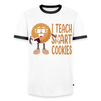 I Teach Intelligent Cookies For Bakers Or - Men's Ringer Shirt - white/black - Front - AI Model Female 172 light (172cm) & AI Model Male 178 dark (178cm)