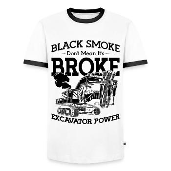 Excavator driver Construction worker Excavator Gift idea - Men's Ringer Shirt - white/black - Front - AI Model Female 172 light (172cm) & AI Model Male 178 dark (178cm)
