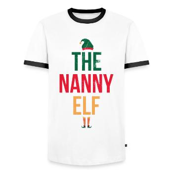 Das Nanny Elf Design Für Großmutter Oma - Männer Kontrast-T-Shirt - Weiß/Schwarz - Vorne - AI Model Female 172 light (172cm) & AI Model Male 178 dark (178cm)