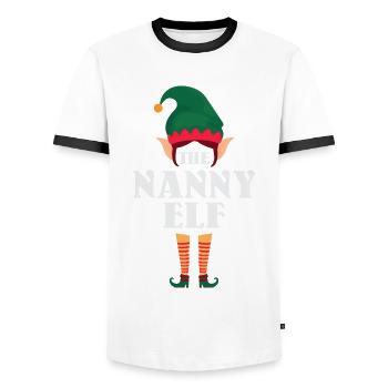 Das Nanny Elf Design Für Großmutter Oma - Männer Kontrast-T-Shirt - Weiß/Schwarz - Vorne - AI Model Female 172 light (172cm) & AI Model Male 178 dark (178cm)